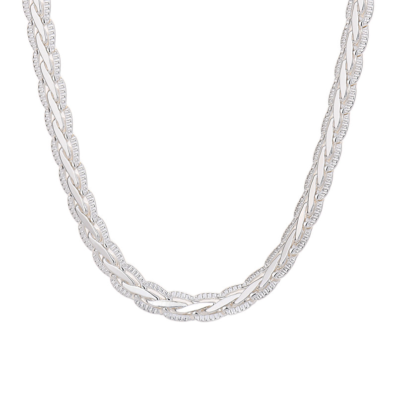 Collana A Catena Di Perline In Argento Sterling 925 Placcato Rodio - Spessore 1,5 Mm, Lunghezza 40,6 O 45,7 Cm - Con Scatola Regalo