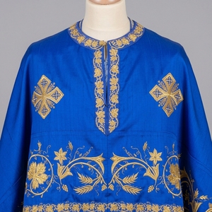 Vestimenta Litúrgica Azul Rey para Iglesia Ortodoxa, Túnica de Clérigo Bordada a Mano con Hilos de Oro, Casulla Sacerdotal, Conjunto de Vestimenta Litúrgica - Product Image 4
