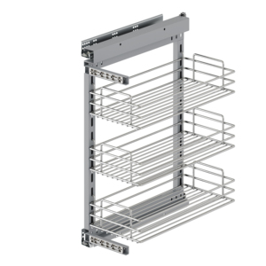Emuca soprastar 400 mm carrello estraibile a chiusura morbida acciaio cromato armadi da cucina - Product Image 1