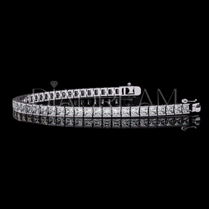 Classic Princess Cut Tennis <b>Bracelet</b> Custom Unique Design 925 Sterling Silver <b>Black</b> Moissanite Diamond Luxury Jewelry for <b>Women</b> - Product Image 4