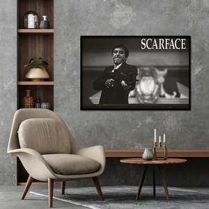 โปสเตอร์ผ้าใบลายสการ์เฟซสไตล์โมเดิร์นตกแต่งผนังกรอบสีดำ - Product Image 1
