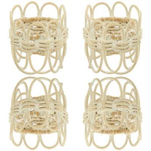 Vente en gros pas cher Anneau de serviette en rotin pour décoration de table avec strass et bling Anneau à boucle pour serviette de table - Product Image 4