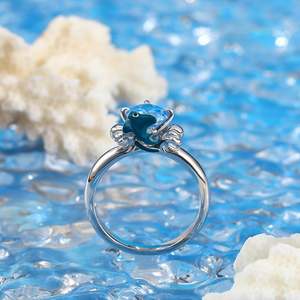 แหวนเงินแท้ทรงกลม Jeulia Hug Me Devil Fish ชุบโรเดียมอย่างดี - Product Image 4