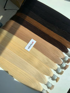 Precio al por mayor Extensiones de cabello a granel Sedoso y sin derramamiento Doble ahogamiento 100 gramos Colores claros 16 pulgadas - Product Image 6