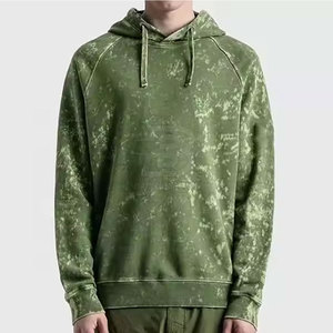 Sudadera con capucha lavada con ácido para hombre con logotipo personalizado al por mayor, ropa informal de manga larga con cuello con capucha para invierno - Product Image 3