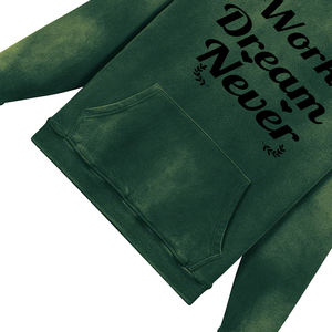 Sweat à capuche en molleton taille XS, couleur vert foncé, effet délavé, avec logo personnalisé imprimé à l'écran - Product Image 3