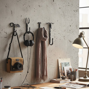 Crochet mural élégant en fer poli |   Crochet décoratif personnalisé pour chambre à coucher, salon et organisation - Product Image 5