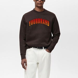 Jersey de cuello redondo con logotipo bordado personalizado, sudadera básica lisa en blanco de invierno, sudadera 100% de algodón de calidad superior con cuello redondo - Product Image 1