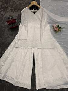 Listo para usar Trabajo de bordado indio tradicional Salwar Kameez con trabajo elegante y Dupatta con Pent - Product Image 6