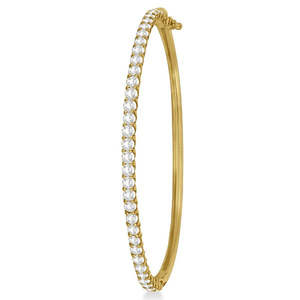 Luxury 14K Yellow <b>Gold</b> Stackable Diamond <b>Bangle</b> <b>Bracelet</b> 4.00ct - Product Image 3