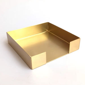 Porte-serviettes carré en métal plaqué laiton fait à la main, finition brillante moderne, décoration de table de fête de Noël haut de gamme, approvisionnement en vrac - Product Image 1