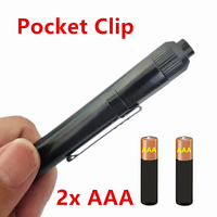 2x AAA Batterie Mini Slim Long 250 Lumen Stylo Torche avec Clip de Poche Garage Auto Pneu Véhicule Voiture Machine Inspection Médicale