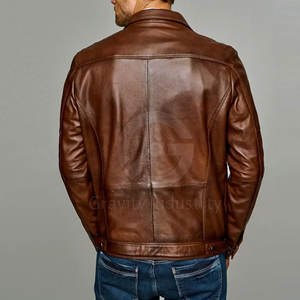 Nouvelle conception, veste d'hiver en cuir pour homme, tendance, avec col montant et logo sur le devant, écologique, respirante, personnalisable - Product Image 5