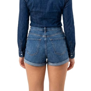 Nueva Colección de Moda, Shorts de Mezclilla para Mujer, Pantalones Cortos de Mezclilla, Shorts Holgados con Dobladillo Rizado para Mujer - Product Image 4