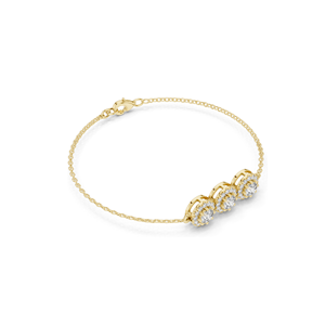 Bracelet à 3 pierres en diamant de laboratoire de 1,29 ct, diamants VVS-VS EF CVD, or 18 carats, 14 carats, 10 carats et argent 925, rose, jaune, blanc - Product Image 5