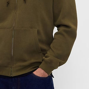 Sweat à capuche en polaire pour homme de haute qualité avec cordon de serrage pour ajuster la capuche, fermeture éclair, design / prix avantageux pour les acheteurs en gros - Product Image 4