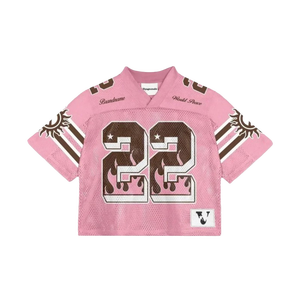 Venta al por mayor de transferencia de calor impreso personalizado de gran tamaño de fútbol de la calle de moda transpirable camiseta de malla cuadrada de fútbol Jersey Unisex 100% - Product Image 5