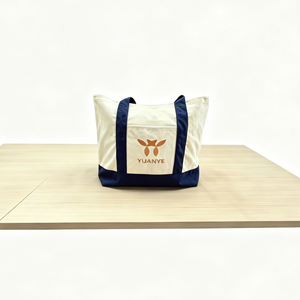 Cotton <b>Canvas</b> <b>Tote</b> Bag Contrast Handle Custom Logo Reusable Carryall for Grocery Travel Daily Use - Product Image 2