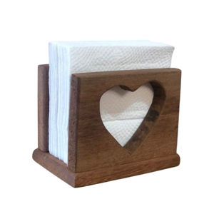 Porte-serviettes de table en bois 3 pièces décor rustique de qualité supérieure avec salière poivrière ensemble organisateur de condiments en verre matériau métallique - Product Image 6