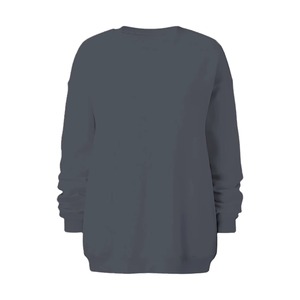 Oversized Cotton Fleece Crewneck Sweatshirt Drop Shoulder Women's Sweatshirt <b>Jumper</b> with Luxury Embroidery - Product Image 5