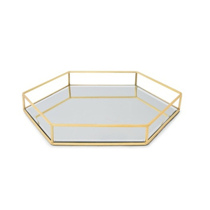 Plateau en aluminium et verre de qualité exclusive avec finition moderne, parfait pour les grands services de thé et les événements de mariage élégants - Product Image 6