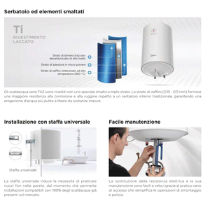 Chauffe-eau électrique vertical Midea D100-15FA2 100L, chauffe-eau électrique à accumulation - Product Image 3