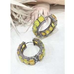Luxueux Doublet Hoops Boucles d'oreilles fantaisie Boucles d'oreilles femmes élégantes pour la fête Porter des accessoires de mode avec pierre de Zircon pour les cadeaux - Product Image 1
