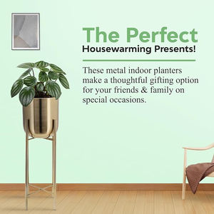 Soporte Redondo para Flores con Acabado Dorado Brillante, Tamaño Personalizado, Macetero para Flores Artificiales, Uso en Interiores, Decoración del Hogar - Product Image 5