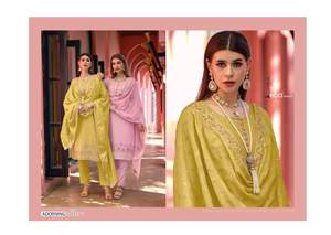 Ropa de fiesta increíble color pesado Chinon y Georgette bordado trabajo Kurti pantalón con fabricación de Dupatta DE LA India - Product Image 5