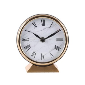 Simple Look <b>Desk</b> Clock With <b>Stand</b> in Golden Finished Metal <b>Table</b> Clock Home Decoration for Hotel <b>Table</b> <b>Top</b> Office Use - Product Image 2