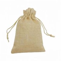 Sac cadeau en jute écologique Priglob Exim avec cordon de serrage, capacité de 2 kg, taille 5x7 pouces, petit sac de rangement pour articles cadeaux, provenant du Gujarat