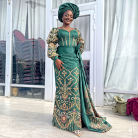 Vestido de novia africano de tafetán con bordado en oro púrpura para mujer |   Camisa de Manga Larga con Estampado Floral de Lujo para Ocasiones Especiales