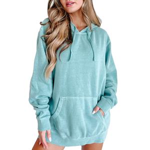 Sudadera con Capucha Extra Grande Personalizada OEM para Mujer, Sudadera de Forro Polar Suave de 300 g, Sudadera Urbana con Logotipo Frontal, 100 % Algodón, Sudadera de Invierno al por Mayor - Product Image 1