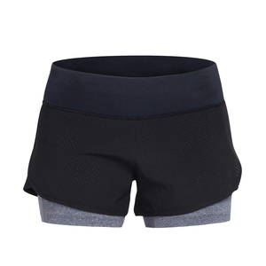 Shorts Deportivos de Cintura Alta para Mujer, Doble Capa, Transpirables, Tejidos, con Decoración de Encaje, Casuales, para Fitness - Product Image 6