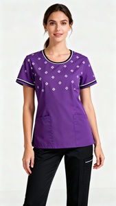 High Quality <b>Scrub</b> Nurse Hospital Uniform Round Neck <b>Scrubs</b> <b>Sets</b> Women Workwear Beauty Medical Spandex <b>Scrubs</b> Uniform <b>Sets</b> - Product Image 3