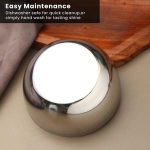 Tazón para Servir Alimentos de Acero Inoxidable Hecho a Mano en India, Duradero y Ecológico, para el Hogar, Restaurantes y Pedidos al por Mayor - Product Image 2