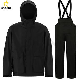 Combinaison de pluie de pêche pour hommes, veste de pluie imperméable pour la navigation à voile, pantalon à bretelles avec capuche, équipement pour les intempéries - Product Image 1