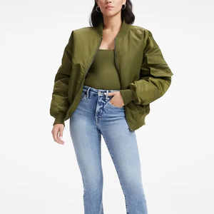 Chaqueta Bomber de manga larga para mujer de invierno 2025, diseño OEM personalizado, gran oferta, Chaqueta de punto a prueba de viento, talla adulta - Product Image 1