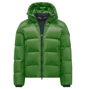 Veste matelassée épaisse imperméable à capuche personnalisée pour hommes avec fermeture éclair et logo frontal, service OEM en gros - Product Image 4