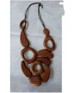 Conjunto de collares de madera de tendencia, gargantillas de eslabones de estilo personalizado, forma de bola Natural, bordado colorido, cuentas de vidrio de semilla, joyería de fiesta - Product Image 1