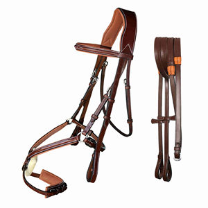 Manaal Enterprises Bride de cheval en cuir de haute qualité, bride en cuir véritable avec bride de cheval rembourrée souple - Product Image 6