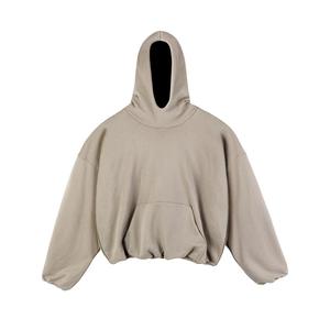 Sudadera con Capucha para Hombre, 100% Algodón, Bolsillo Bordado, Color Sólido, Manga Larga, Estilo Urbano Holgado - Product Image 1