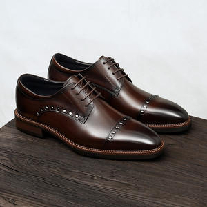 Chaussures Oxford en cuir de vachette pleine fleur avec talon amorti et design antidérapant, chaussures habillées pour hommes, chaussures en cuir - Product Image 2