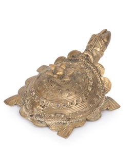 Figurine de tortue en art Dokra, objet décoratif en laiton doré, décoration d'intérieur, style moderne, décoratif - Product Image 4