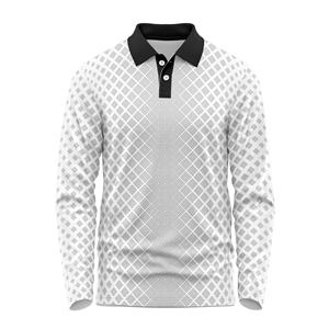 Men's <b>Long</b> <b>Sleeve</b> <b>Golf</b> for Polo <b>Shirt</b> Allover Print Breathable Quick Dry Jersey Fabric Anti-Wrinkle Solid Pattern for - Product Image 2