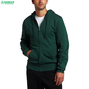 Sweat à capuche unisexe sur mesure respirant avec fermeture éclair, en molleton/éponge française, séchage rapide, coton thermique épais pour l'hiver - Product Image 5
