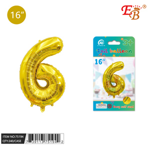 16 \ "n. 6 palloncino in alluminio dorato 240 pz/CS per decorazioni per feste - Product Image 1