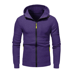 เสื้อมีฮู้ดสำหรับเด็กผู้ชายผ้าคอตตอนโพลีเอสเตอร์มีซิปรูดสีม่วงไซส์ใหญ่พิเศษ350 GSM เสื้อฮู้ดสำหรับผู้ชาย - Product Image 1