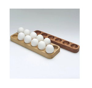 Plateau à oeufs en bois à 12 fentes Porte-oeufs en bois Porte-oeufs frais Support de stockage Prix abordable - Product Image 2
