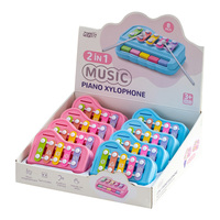Two-in-one Educational Drums Percussion Toy Musical Instrument Set for Infants Children 8-Piece Plastic Cartoon Design 5 Scales